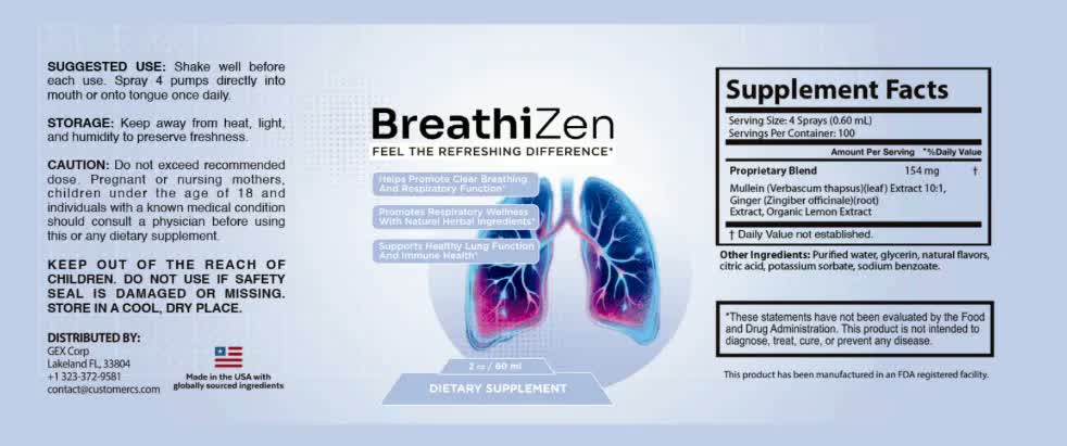 Breathizen supplement facts